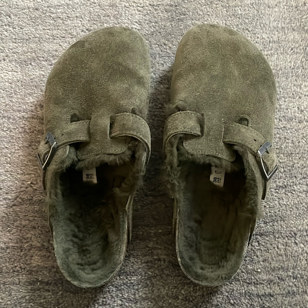 Boston Birkenstock Shearling thyme size 38